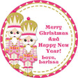 Pink nutcracker Christmas stickers with festive holiday design