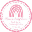 Pink rainbow baby shower sticker