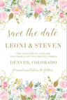 Pink rose gold wedding save the date cards