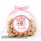 Pink sailing boat Valentine label personalized