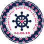 Pink star nautical baby shower sticker