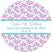 Pink teal and purple cute dinosaur illustration sticker