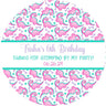 Pink teal and purple cute dinosaur illustration sticker