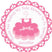 Pink tutu baby shower sticker with ballet dress design