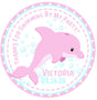 Pink under the sea party favor label