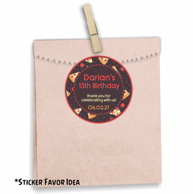 Pizza Birthday Party Stickers Or Favor Tags