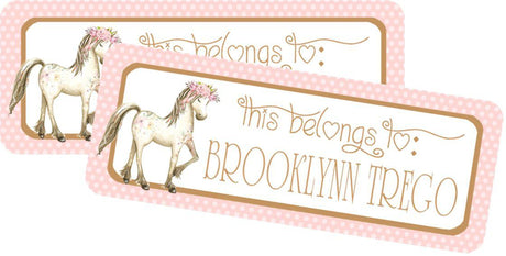 Pony Horse Back To School Supply Name Labels