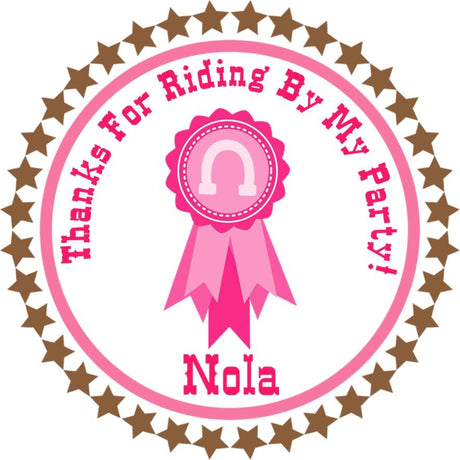 Pony themed award ribbon sticker design
