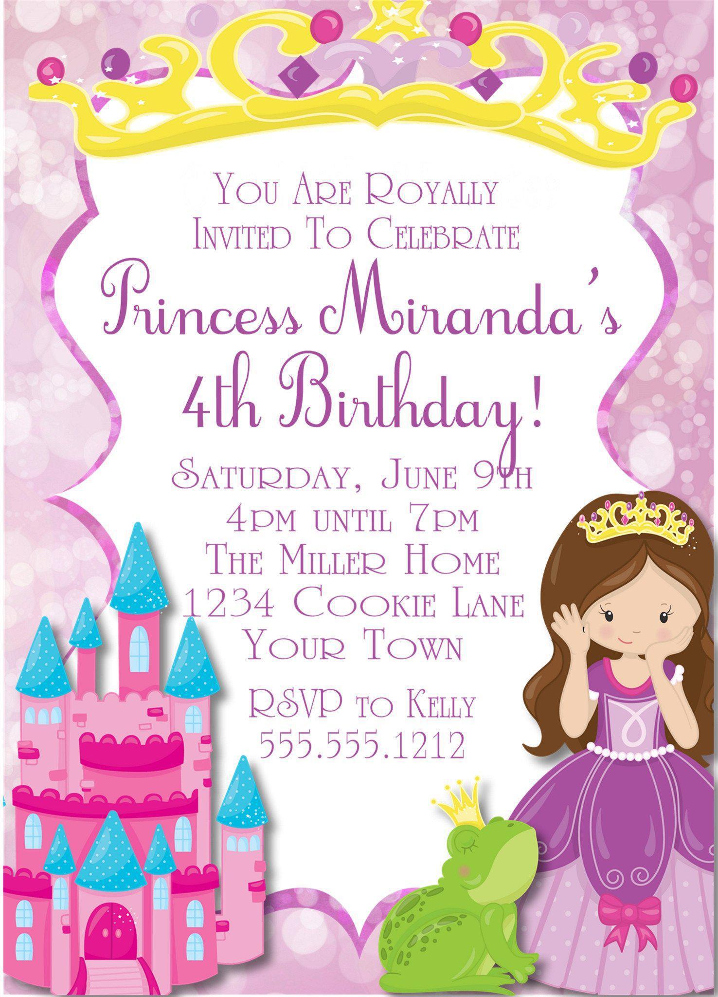 Princess Birthday Party Invitations