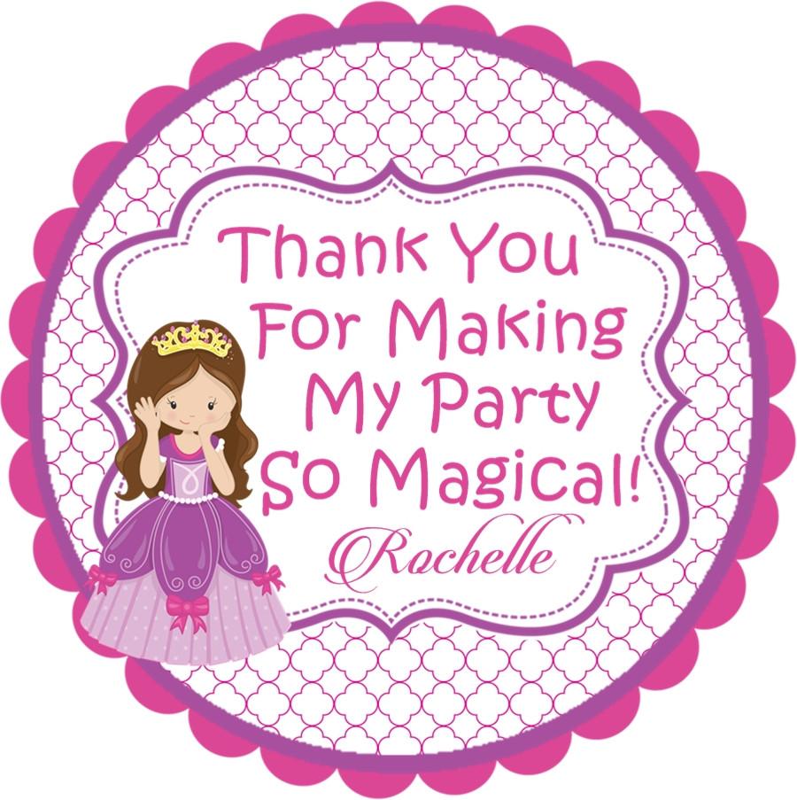 Princess Birthday Party Stickers Or Favor Tags