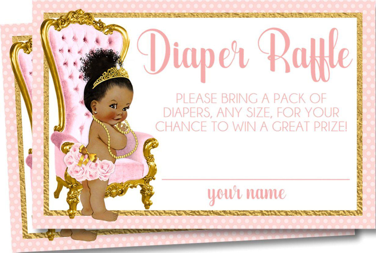 Princess Diaper Raffle Tickets