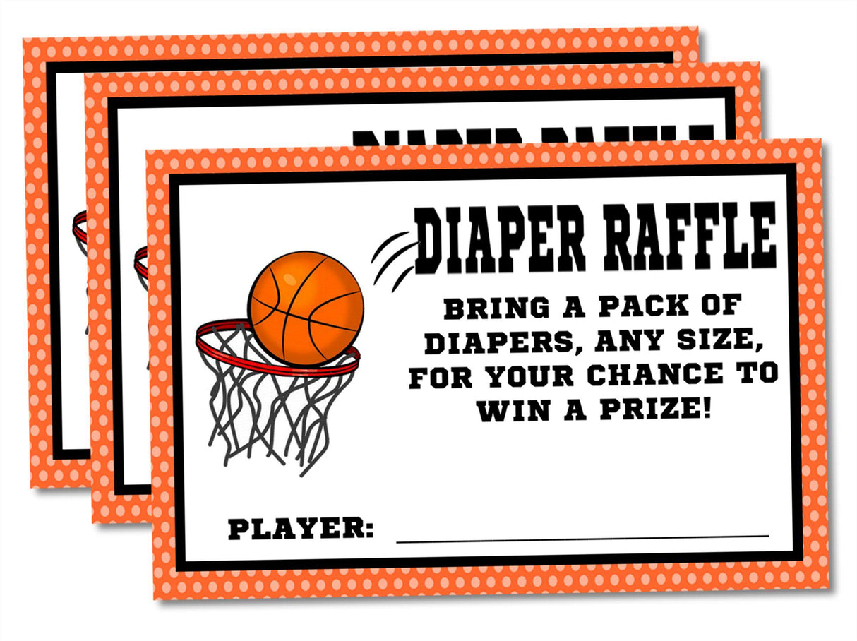 Printable Basketball Baby Shower Diaper Raffle Tickets