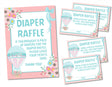 Printable Hot Air Balloon Baby Shower Diaper Raffle Sign and Tickets