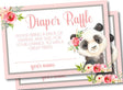 Printable Panda Baby Shower Diaper Raffle Tickets