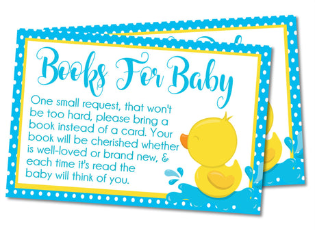 Printable Rubber Duck Baby Shower Book Request Cards