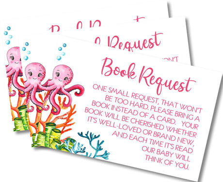Printable Under the Sea Baby Shower Book Request Cards