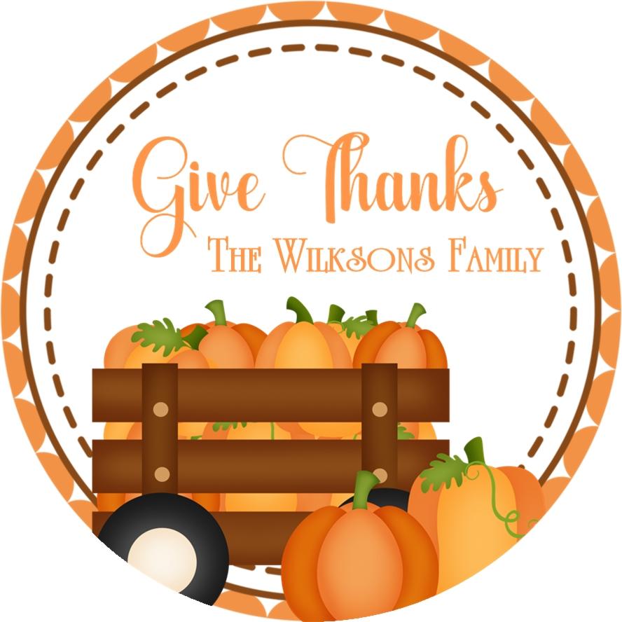 Pumpkin crate thanksgiving sticker with fall harvest theme