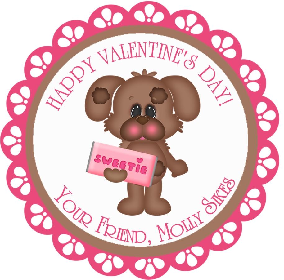 Puppy Dog Valentine's Day Stickers