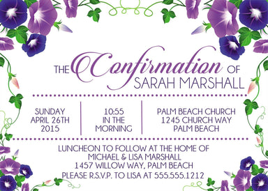 Purple Confirmation Invitations