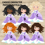 Purple Princess Birthday Party Stickers