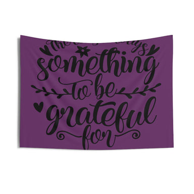 Purple Thankful Indoor Wall Tapestries