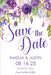 Purple Wedding Save The Date Cards