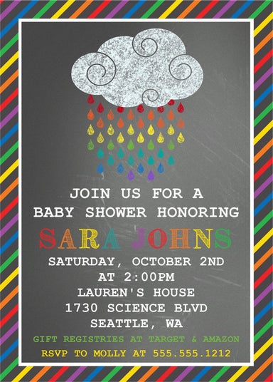Rainbow Baby Shower Invitations
