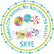 Rainbow candy birthday sticker