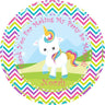 Rainbow chevron unicorn birthday sticker design