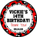 Red And Black Skull Birthday Party Stickers Or Favor Tags