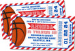 Red And Blue Basketball Birthday Party Ticket Invitations