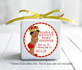 royal prince baby shower thank-you sticker