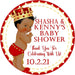 Red And Gold Prince Baby Shower Stickers Or Favor Tags