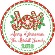 Joy Christmas sticker with red and green holiday lettering
