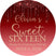 Red Sweet Sixteen birthday sticker with personalized name