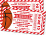Red basketball party invitations