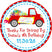 Red drive-by birthday sticker personalized