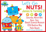 Robot Birthday Party Invitations