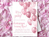Rose Pink Balloon Birthday Party Invitations