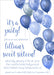 Royal Blue Balloon Sweet 16 Party Invitations