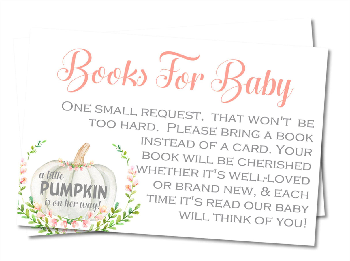 Rustic White Pumpkin Book Request Cards Printable