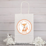 Rustic woodland fox favor label