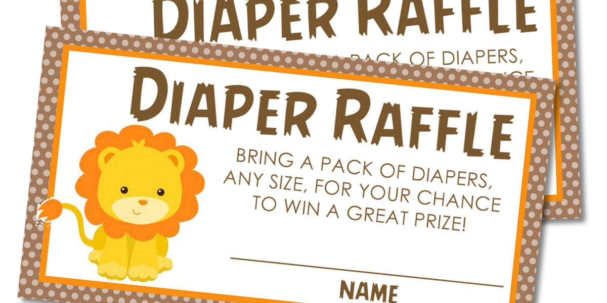 Safari Lion Diaper Raffle Tickets — Party Beautifully