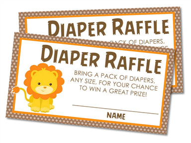 Safari Lion Diaper Raffle Tickets