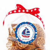 Sailboat baby shower sticker stars