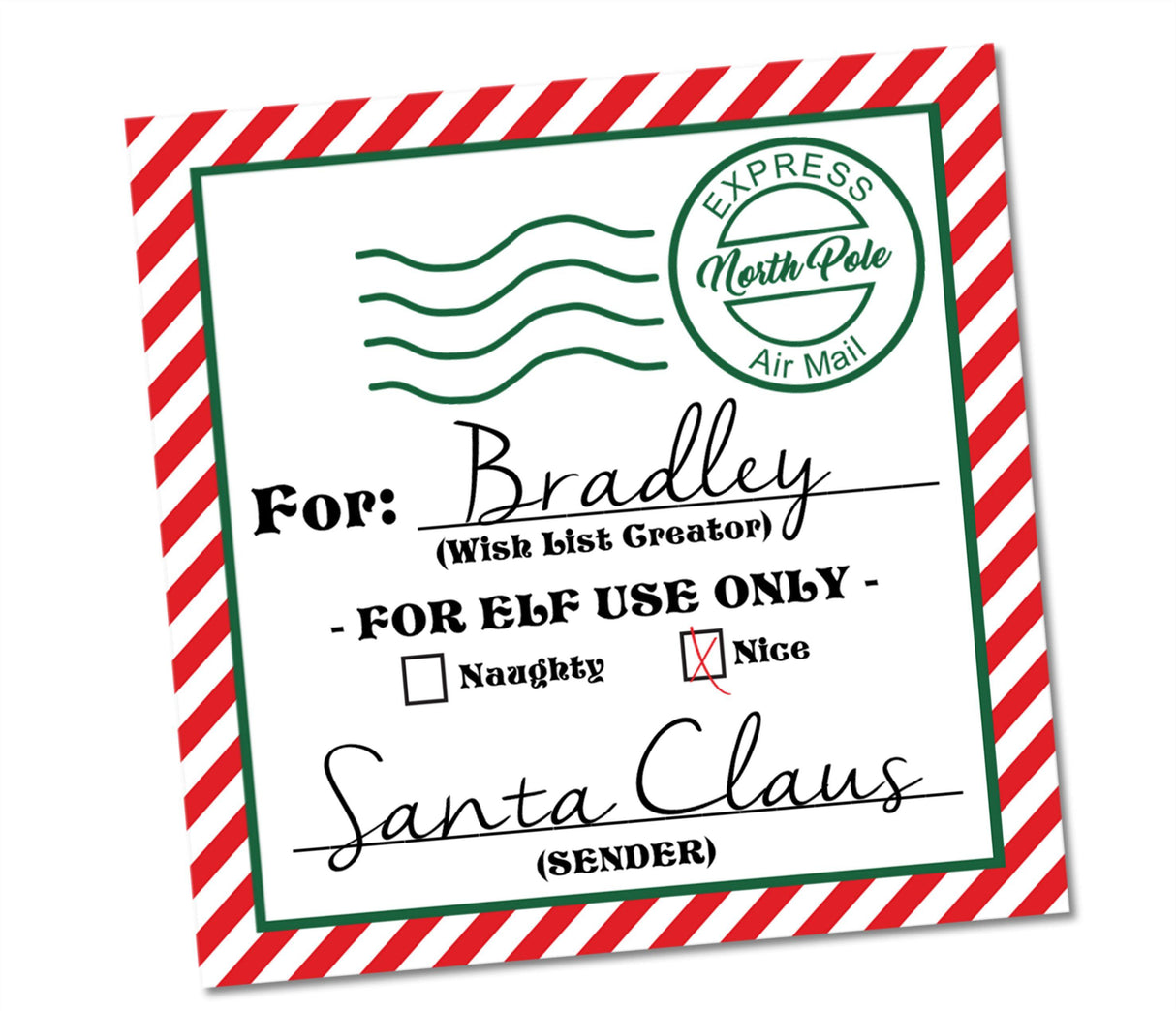 Santa polar express Christmas gift sticker set
