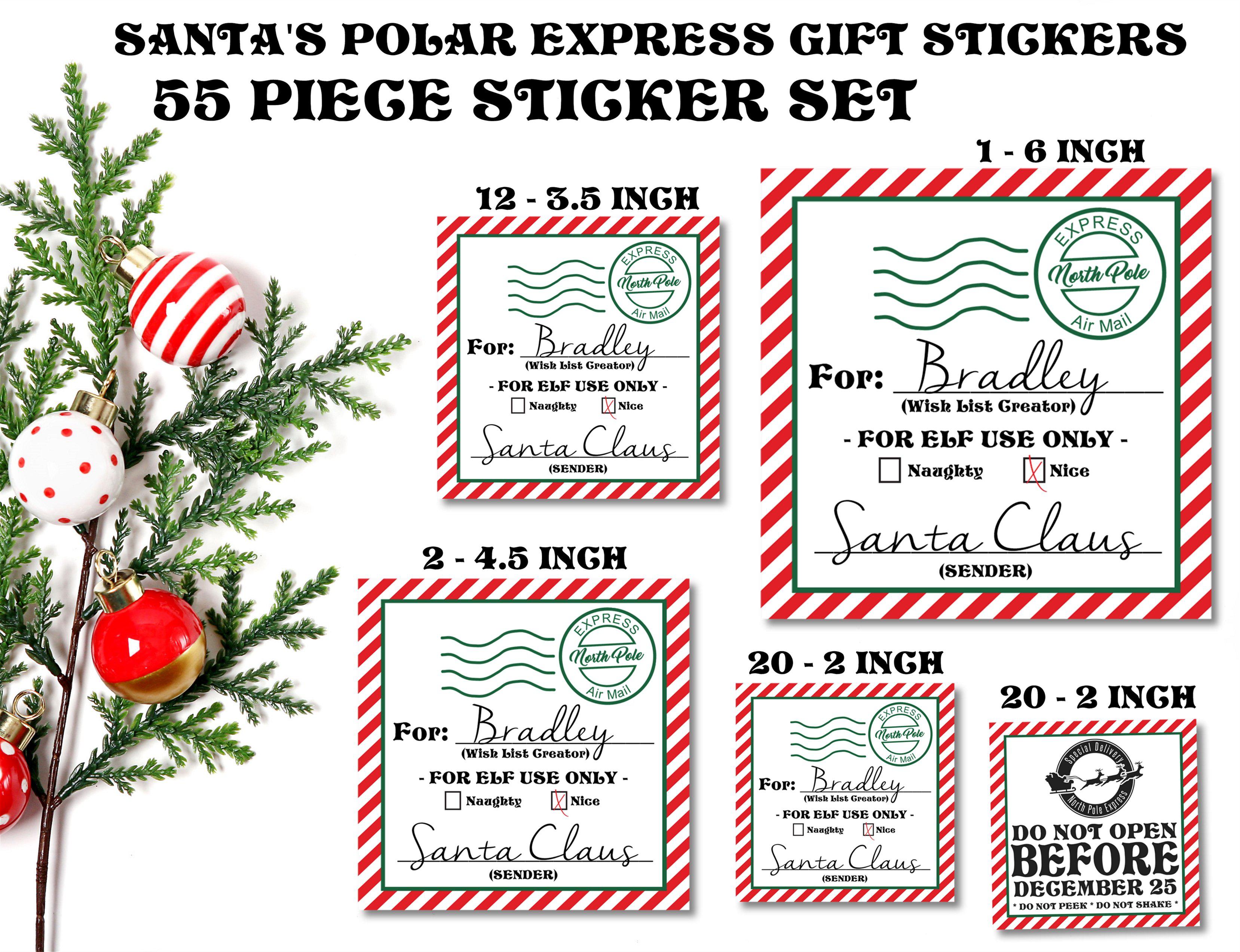 Santa's Polar Express Gift Stickers