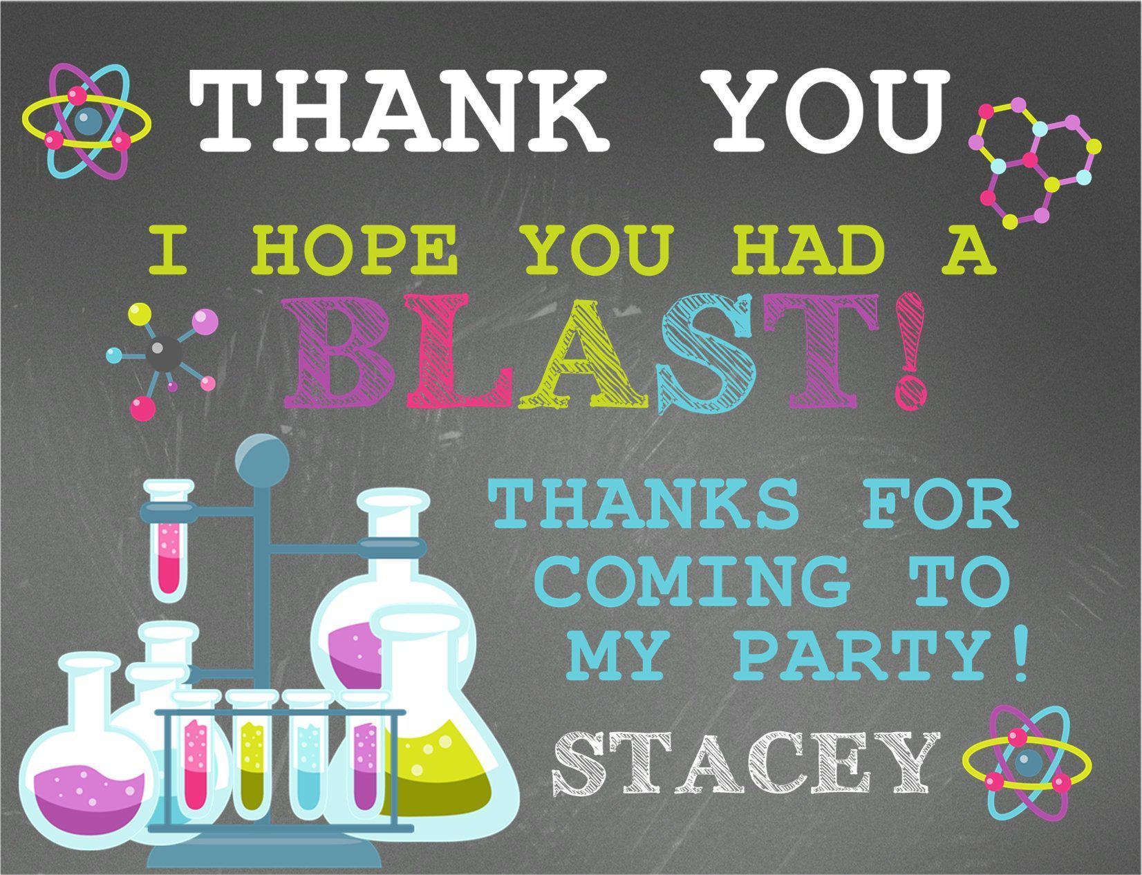 Science Birthday Thank You Cards