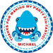 Shark Birthday Party Stickers