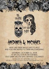 Skeleton Bride And Groom Halloween Wedding Invitations